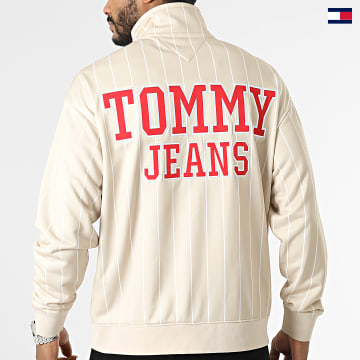 https://laboutiqueofficielle-res.cloudinary.com/image/upload/v1627647047/Desc/Watermark/5logo_tommyhilfiger_watermark.svg Tommy Jeans - Veste Zippée A Rayures Relax Pinstripe 6360 Beige