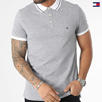 https://laboutiqueofficielle-res.cloudinary.com/image/upload/v1627647047/Desc/Watermark/5logo_tommyhilfiger_watermark.svg Tommy Hilfiger - Polo Manches Courtes Pretwist Mouline Tipped 0780 Gris Chiné