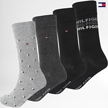 https://laboutiqueofficielle-res.cloudinary.com/image/upload/v1627647047/Desc/Watermark/5logo_tommyhilfiger_watermark.svg Tommy Hilfiger - Coffret De 4 Paires De Chaussettes 701222193 Noir Gris Chiné