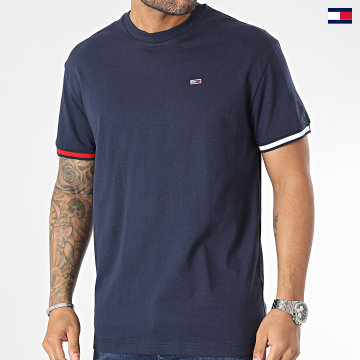 https://laboutiqueofficielle-res.cloudinary.com/image/upload/v1627647047/Desc/Watermark/5logo_tommyhilfiger_watermark.svg Tommy Jeans - Tee Shirt Relax Flag Cuff 6328 Bleu Marine