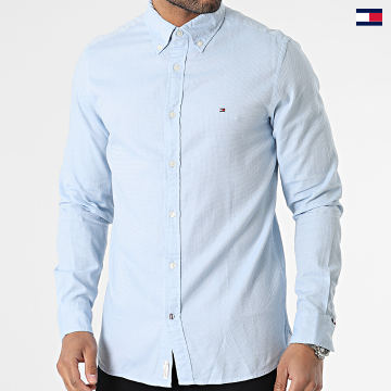 https://laboutiqueofficielle-res.cloudinary.com/image/upload/v1627647047/Desc/Watermark/5logo_tommyhilfiger_watermark.svg Tommy Hilfiger - Chemise Manches Longues Natural Soft Dobby 0687 Bleu Clair Chiné