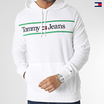 https://laboutiqueofficielle-res.cloudinary.com/image/upload/v1627647047/Desc/Watermark/5logo_tommyhilfiger_watermark.svg Tommy Jeans - Sweat Capuche 2831 Blanc
