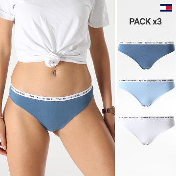 https://laboutiqueofficielle-res.cloudinary.com/image/upload/v1627647047/Desc/Watermark/5logo_tommyhilfiger_watermark.svg Tommy Hilfiger - Lot De 3 Strings Femme 2829 Blanc Bleu Clair