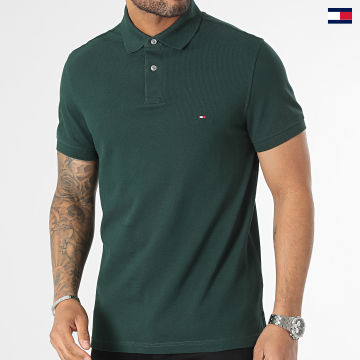 https://laboutiqueofficielle-res.cloudinary.com/image/upload/v1627647047/Desc/Watermark/5logo_tommyhilfiger_watermark.svg Tommy Hilfiger - Polo Manches Courtes Regular Polo 1985 7770 Vert Foncé