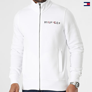 https://laboutiqueofficielle-res.cloudinary.com/image/upload/v1627647047/Desc/Watermark/5logo_tommyhilfiger_watermark.svg Tommy Hilfiger - Veste Zippée Rwb Hilfiger 2357 Blanc