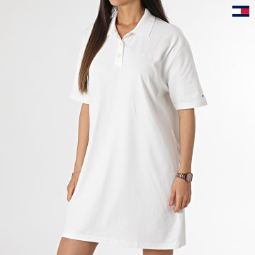 https://laboutiqueofficielle-res.cloudinary.com/image/upload/v1627647047/Desc/Watermark/5logo_tommyhilfiger_watermark.svg Tommy Hilfiger - Robe Polo Manches Courtes Femme Modern Relax 8887 Beige Clair