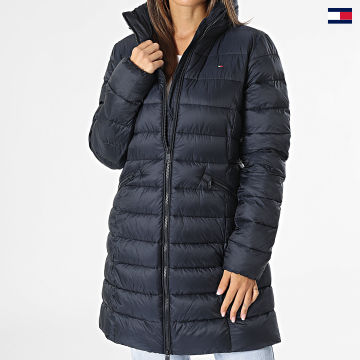 https://laboutiqueofficielle-res.cloudinary.com/image/upload/v1627647047/Desc/Watermark/5logo_tommyhilfiger_watermark.svg Tommy Hilfiger - Doudoune Longue Capuche Femme Padded Global Stripe 9221 Bleu Marine