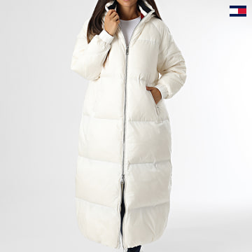 https://laboutiqueofficielle-res.cloudinary.com/image/upload/v1627647047/Desc/Watermark/5logo_tommyhilfiger_watermark.svg Tommy Hilfiger - Doudoune Capuche Longue Femme Modern Waisted 8918 Blanc