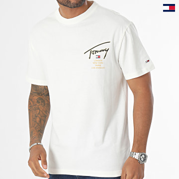 https://laboutiqueofficielle-res.cloudinary.com/image/upload/v1627647047/Desc/Watermark/5logo_tommyhilfiger_watermark.svg Tommy Jeans - Tee Shirt Classic Gold Signature Back 7729 Beige Clair