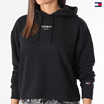 https://laboutiqueofficielle-res.cloudinary.com/image/upload/v1627647047/Desc/Watermark/5logo_tommyhilfiger_watermark.svg Tommy Jeans - Sweat Capuche Femme 6394 Noir