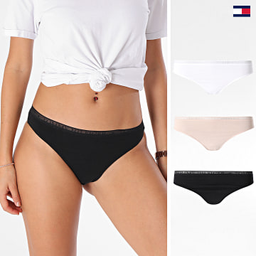 https://laboutiqueofficielle-res.cloudinary.com/image/upload/v1627647047/Desc/Watermark/5logo_tommyhilfiger_watermark.svg Tommy Hilfiger - Lot De 3 Strings Femme 4890 Noir Blanc Beige