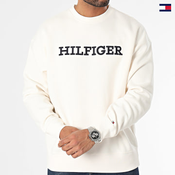 https://laboutiqueofficielle-res.cloudinary.com/image/upload/v1627647047/Desc/Watermark/5logo_tommyhilfiger_watermark.svg Tommy Hilfiger - Sweat Crewneck Monotype Embroidery 2726 Blanc