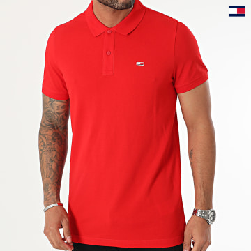 https://laboutiqueofficielle-res.cloudinary.com/image/upload/v1627647047/Desc/Watermark/5logo_tommyhilfiger_watermark.svg Tommy Jeans - Polo Manches Courtes Slim Placket 8312 Rouge