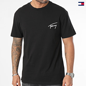 https://laboutiqueofficielle-res.cloudinary.com/image/upload/v1627647047/Desc/Watermark/5logo_tommyhilfiger_watermark.svg Tommy Jeans - Tee Shirt Regular Signature 7994 Noir