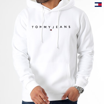 https://laboutiqueofficielle-res.cloudinary.com/image/upload/v1627647047/Desc/Watermark/5logo_tommyhilfiger_watermark.svg Tommy Jeans - Sweat Capuche Linear Logo 7985 Blanc