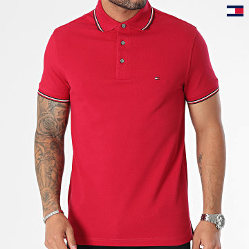 https://laboutiqueofficielle-res.cloudinary.com/image/upload/v1627647047/Desc/Watermark/5logo_tommyhilfiger_watermark.svg Tommy Hilfiger - Polo Manches Courtes Slim Tipped 0750 Bordeaux