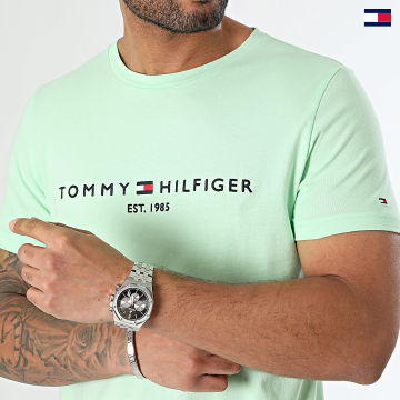 https://laboutiqueofficielle-res.cloudinary.com/image/upload/v1627647047/Desc/Watermark/5logo_tommyhilfiger_watermark.svg Tommy Hilfiger - Tee Shirt Logo 1797 Vert Clair