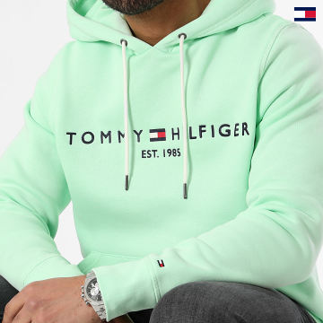 https://laboutiqueofficielle-res.cloudinary.com/image/upload/v1627647047/Desc/Watermark/5logo_tommyhilfiger_watermark.svg Tommy Hilfiger - Sweat Capuche Tommy Logo 1599 Vert Clair