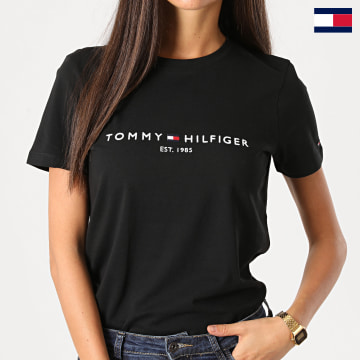 https://laboutiqueofficielle-res.cloudinary.com/image/upload/v1627647047/Desc/Watermark/7logo_tommy_hilfiger.svg Tommy Hilfiger - Tee Shirt Femme Essential 8681 Noir