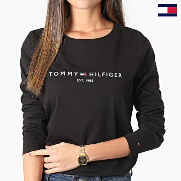 https://laboutiqueofficielle-res.cloudinary.com/image/upload/v1627647047/Desc/Watermark/7logo_tommy_hilfiger.svg Tommy Hilfiger - Tee Shirt Manches Longues Femme Regular 0720 Noir