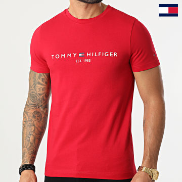 https://laboutiqueofficielle-res.cloudinary.com/image/upload/v1627647047/Desc/Watermark/7logo_tommy_hilfiger.svg Tommy Hilfiger - Tee Shirt Tommy Logo 1797 Rouge