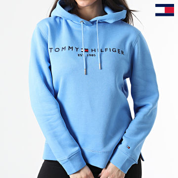 https://laboutiqueofficielle-res.cloudinary.com/image/upload/v1627647047/Desc/Watermark/7logo_tommy_hilfiger.svg Tommy Hilfiger - Sweat Capuche Femme Regular 6410 Bleu