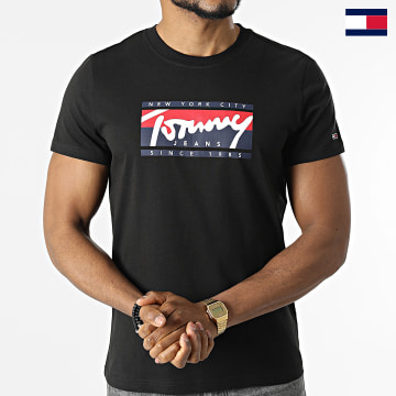 https://laboutiqueofficielle-res.cloudinary.com/image/upload/v1627647047/Desc/Watermark/7logo_tommy_hilfiger.svg Tommy Hilfiger - Tee Shirt Essential Tommy Script 3250 Noir