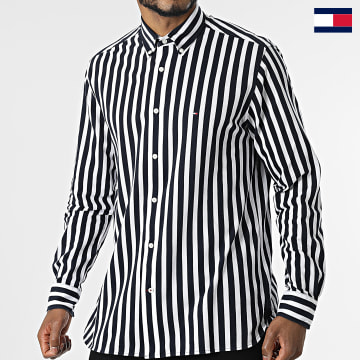 https://laboutiqueofficielle-res.cloudinary.com/image/upload/v1627647047/Desc/Watermark/7logo_tommy_hilfiger.svg Tommy Hilfiger - Chemise A Manches Longues Casual Knitted Bold Stripe 5220 Blanc Bleu Marine
