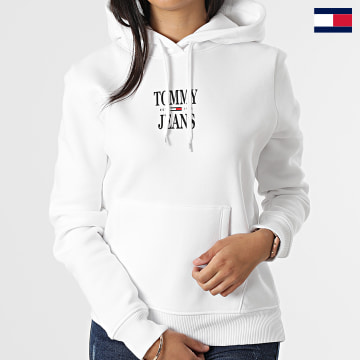 https://laboutiqueofficielle-res.cloudinary.com/image/upload/v1627647047/Desc/Watermark/7logo_tommy_hilfiger.svg Tommy Hilfiger - Sweat Capuche Femme Essential Logo 2 2650 Blanc