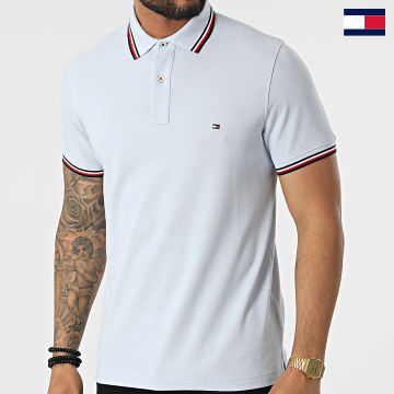 https://laboutiqueofficielle-res.cloudinary.com/image/upload/v1627647047/Desc/Watermark/7logo_tommy_hilfiger.svg Tommy Hilfiger - Polo Manches Courtes Tommy Tipped 6054 Bleu Clair