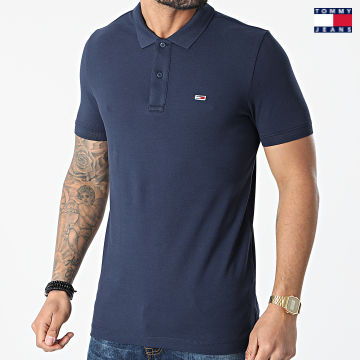 https://laboutiqueofficielle-res.cloudinary.com/image/upload/v1627651009/Desc/Watermark/3logo_tommy_jeans.svg Tommy Jeans - Polo Manches Courtes Classics Solid Stretch 9439 Bleu Marine