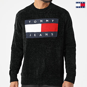https://laboutiqueofficielle-res.cloudinary.com/image/upload/v1627651009/Desc/Watermark/3logo_tommy_jeans.svg Tommy Jeans - Pull Tommy Flag 2204 Noir Chiné