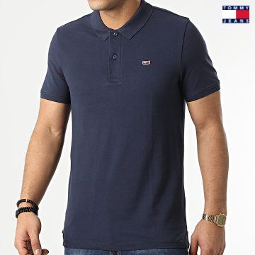 https://laboutiqueofficielle-res.cloudinary.com/image/upload/v1627651009/Desc/Watermark/3logo_tommy_jeans.svg Tommy Jeans - Polo Manches Courtes Solid Stretch 2219 Bleu Marine