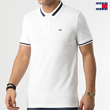 https://laboutiqueofficielle-res.cloudinary.com/image/upload/v1627651009/Desc/Watermark/3logo_tommy_jeans.svg Tommy Jeans - Polo Manches Courtes Tipped Stretch 2220 Blanc