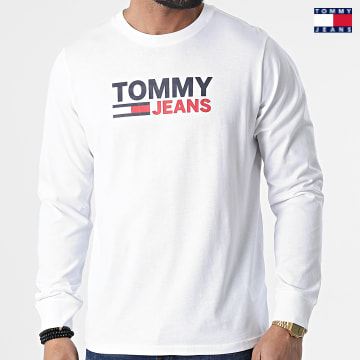 https://laboutiqueofficielle-res.cloudinary.com/image/upload/v1627651009/Desc/Watermark/3logo_tommy_jeans.svg Tommy Jeans - Tee Shirt Manches Longues Corp Logo 9487 Blanc