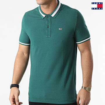 https://laboutiqueofficielle-res.cloudinary.com/image/upload/v1627651009/Desc/Watermark/3logo_tommy_jeans.svg Tommy Jeans - Polo Manches Courtes Tipped Stretch 2220 Vert