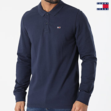 https://laboutiqueofficielle-res.cloudinary.com/image/upload/v1627651009/Desc/Watermark/3logo_tommy_jeans.svg Tommy Jeans - Polo Manches Longues Classics Polo 2423 Bleu Marine