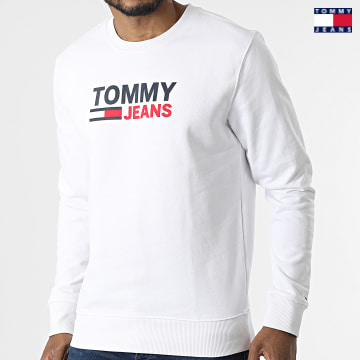 https://laboutiqueofficielle-res.cloudinary.com/image/upload/v1627651009/Desc/Watermark/3logo_tommy_jeans.svg Tommy Jeans - Sweat Crewneck Corp Logo 2938 Blanc