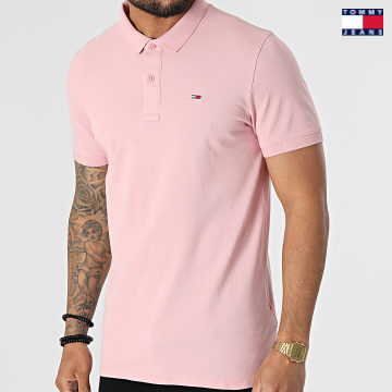 https://laboutiqueofficielle-res.cloudinary.com/image/upload/v1627651009/Desc/Watermark/3logo_tommy_jeans.svg Tommy Jeans - Polo Manches Courtes Solid Stretch 2219 Rose