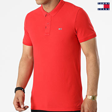 https://laboutiqueofficielle-res.cloudinary.com/image/upload/v1627651009/Desc/Watermark/3logo_tommy_jeans.svg Tommy Jeans - Polo Manches Courtes Solid Stretch 2219 Rouge