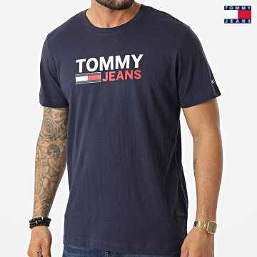 https://laboutiqueofficielle-res.cloudinary.com/image/upload/v1627651009/Desc/Watermark/3logo_tommy_jeans.svg Tommy Jeans - Tee Shirt Corp Logo 5379 Bleu Marine