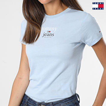 https://laboutiqueofficielle-res.cloudinary.com/image/upload/v1627651009/Desc/Watermark/3logo_tommy_jeans.svg Tommy Jeans - Tee Shirt Femme Baby Essential Logo 3623 Bleu Clair