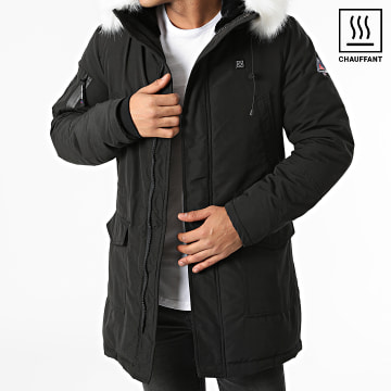 https://laboutiqueofficielle-res.cloudinary.com/image/upload/v1638355265/Desc/Watermark/3watermark_caract%C3%A9ristiques_gamme_marque_associ%C3%A9e_chauffant2.svg Maison Courch - Parka Chauffante Fourrure M3842SOW Noir Blanc