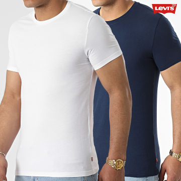 Levi's - Set di 2 camicie girocollo slim 79541 bianco blu navy