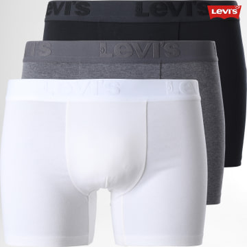 Levi's - Lot De 3 Boxers 905045001 Blanc Noir Gris Chiné