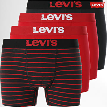 Levi's - Juego de 4 bóxers 1000003048 Negro Rojo