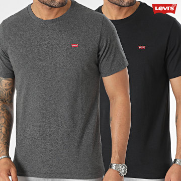 Levi's - Lote De 2 Camisetas 56605 Negro Carbón Gris