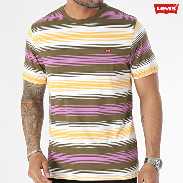 Levi's - Tee Shirt 56605 Vert Kaki Blanc Violet