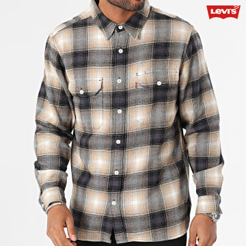 Levi's - Camisa Manga Larga Relaxed Fit 19573 Check Beige Gris