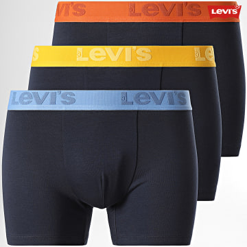 Levi's - Lot De 3 Boxers 905045001 Bleu Marine Bleu Clair Jaune Orange